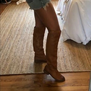Brown knee high boots